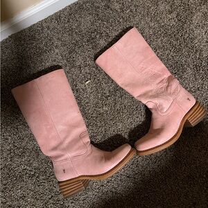 Pink Frye Campus boots